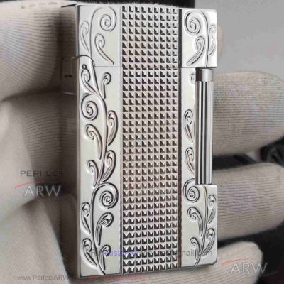 Perfect Copy S.T. Dupont Ligne 2 Windsor Design Palladium Finish Lighter